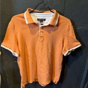 Women’s Michael Kors Orange White Polo Shirt Sporty Design